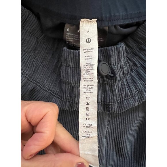 Lululemon Ribbed Softstreme Knit Wide-Leg Cropped Pants With Adjustable Waist & - Picture 8 of 12